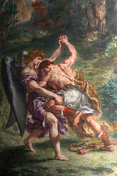 Jacob wrestles with an angel.